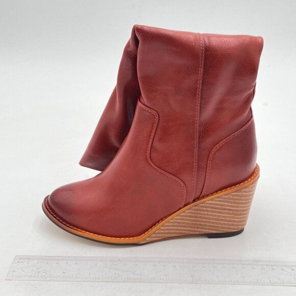 Women's Brown Knee High Boots Fashion Wedge Heel 3 Inch Boot For Women